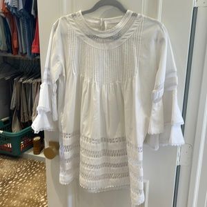 Mi Golondrina White Deshilado Blouse